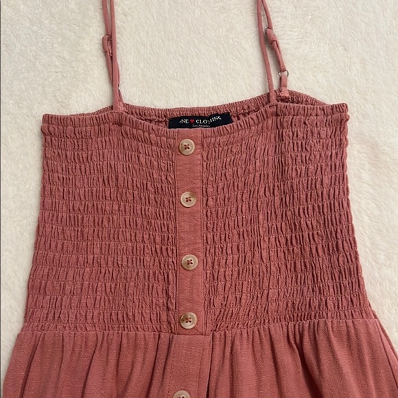 Pink Smocked Tiered Sundress - Picture 2 of 7